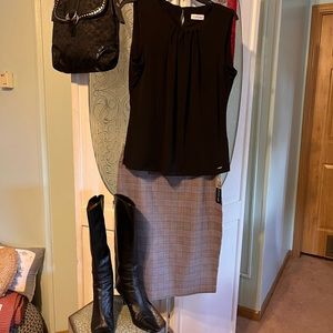 Calvin Klein black dressy tank Sz L